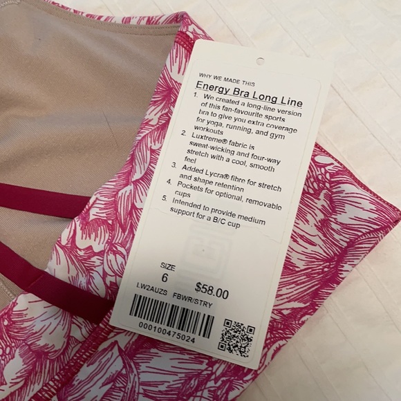 Lululemon size 6 energy bra long line - Picture 3 of 3